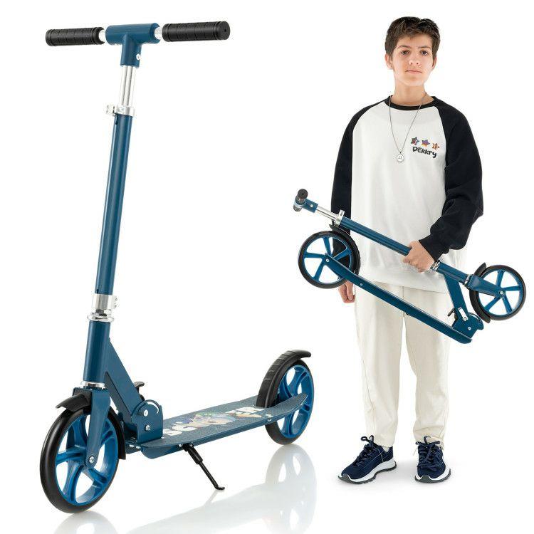 Folding Aluminum Alloy Scooter with 3 Adjustable Heights Blue |   Scooters