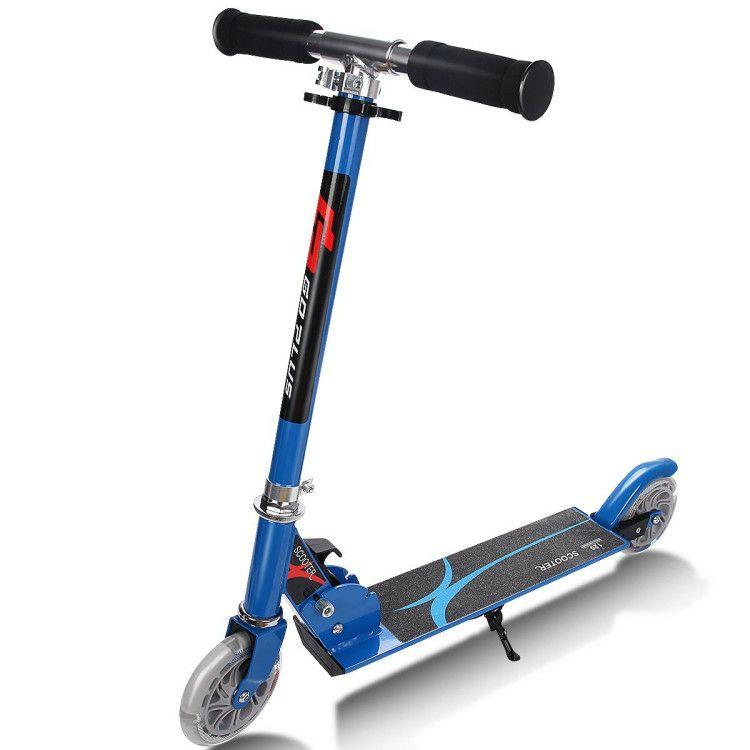 Folding Aluminum Kids Kick Scooter with LED Lights Blue |   Scooters