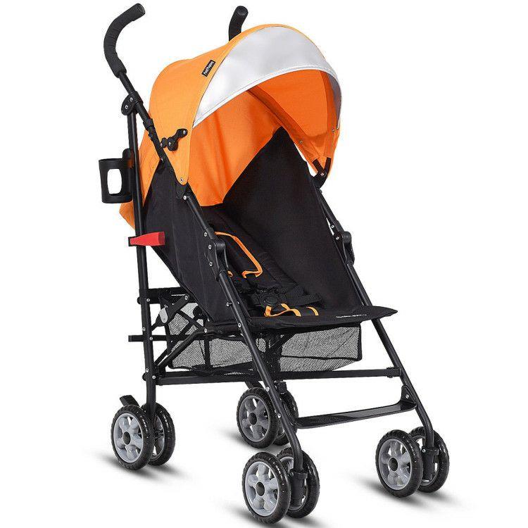 Folding Lightweight Baby Toddler Umbrella Travel Stroller Orange |   Baby Strollers