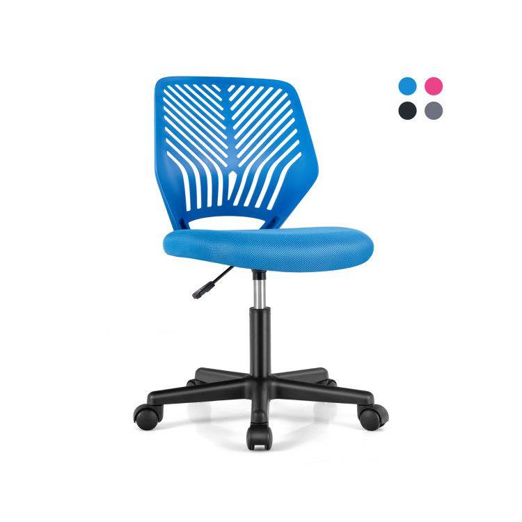 Height-adjustable Ergonomic Kids Desk Chair with Universal Casters Blue |   Kids Chairs & Seating