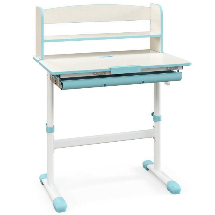 Height Adjustable Kids Study Desk with Tilt Desktop Blue |   Kids Table & Chair Sets