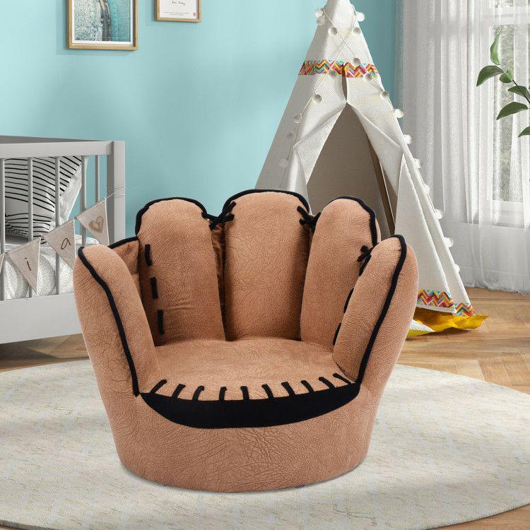 Household Five Fingers Baseball Glove Shaped Kids Leisure Upholstered Sofa Brown |   Kids Chairs & Seating