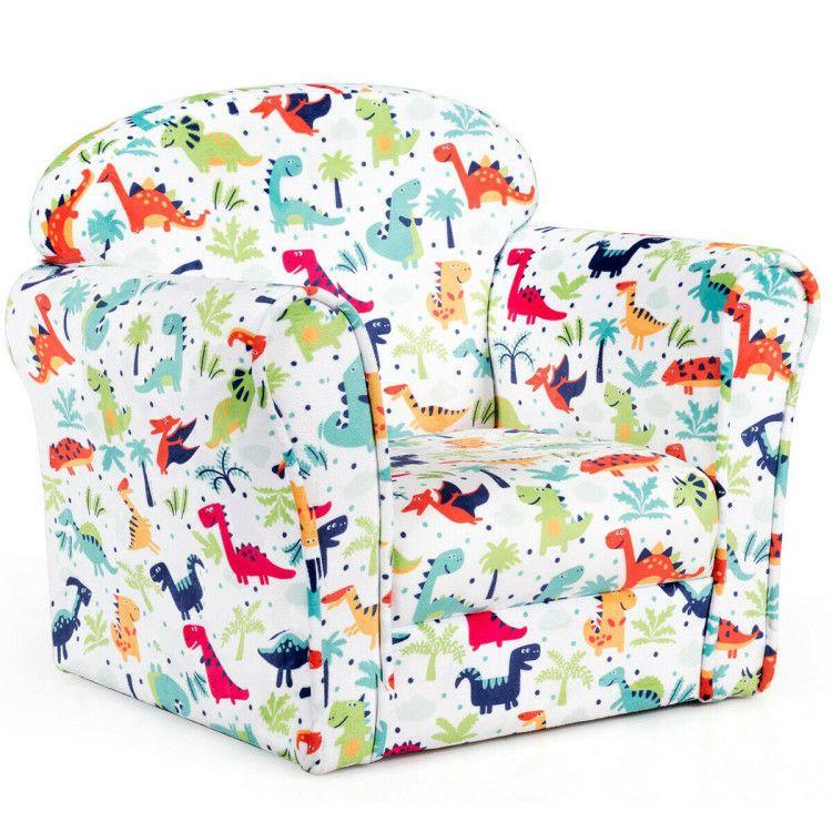 Household Toddler Furnishings Children Armrest Cute Lovely Single Sofa White Dinosaur Pattern |   Kids Chairs & Seating