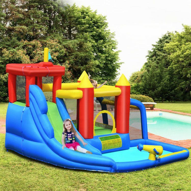 Inflatable Bounce House Splash Pool with Water Climb Slide Blower included  |   Outdoor Play