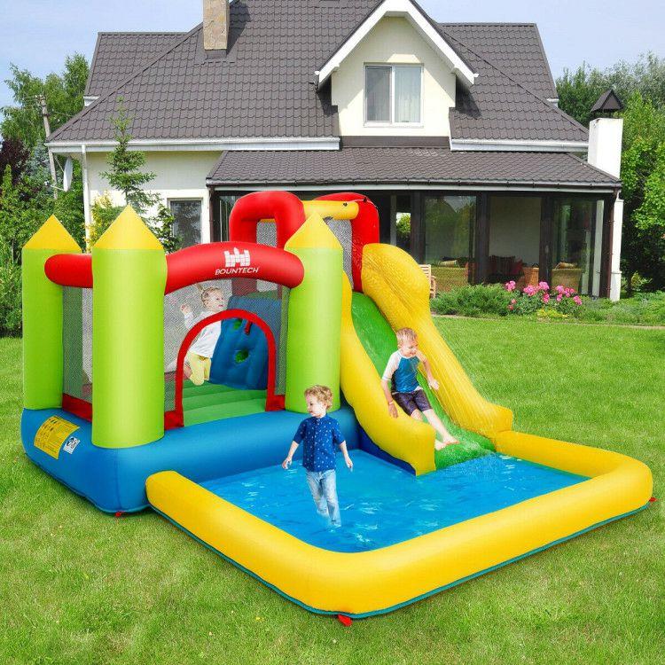 Inflatable Bounce House Water Slide Jump Bouncer without Blower  |   Bounce House