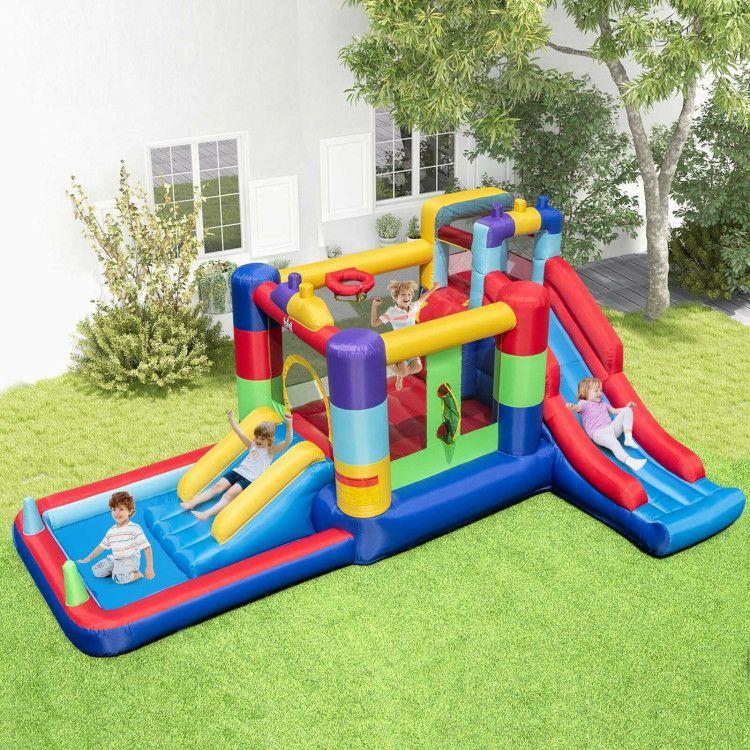 Inflatable Bounce House with 680W Blower and Ball Pit Multi-Color |   Outdoor Play