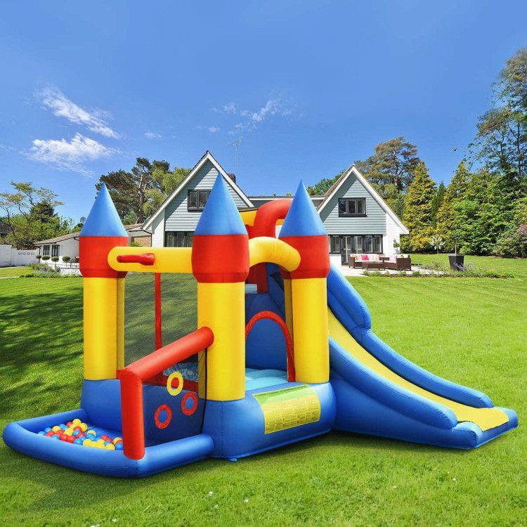 Inflatable Bounce House with Basketball Rim and 780W Blower  |   Bounce House