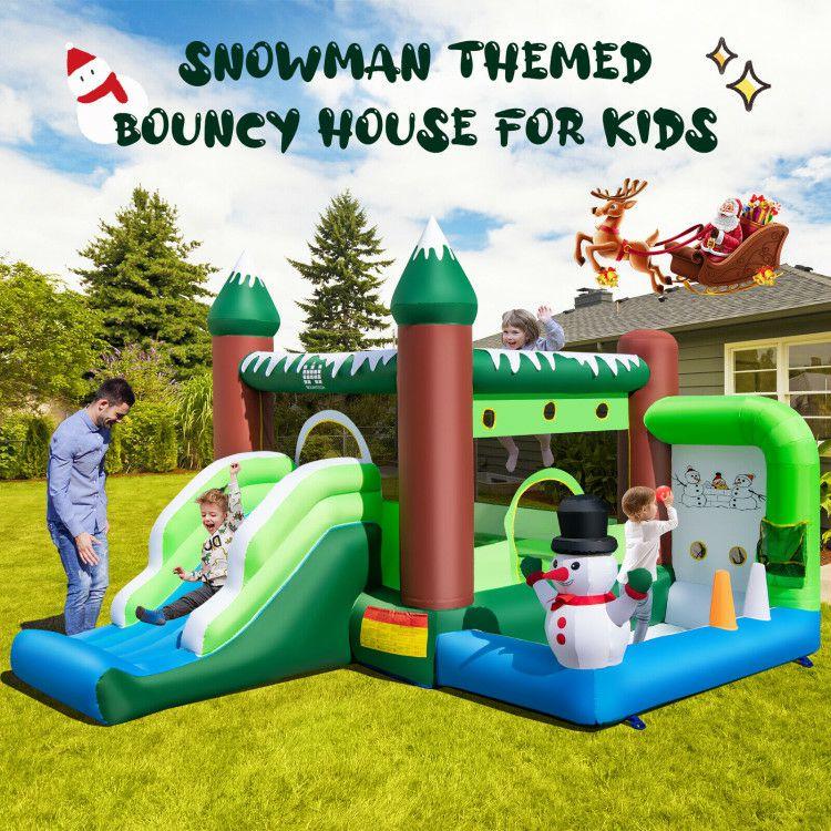 Inflatable Christmas Bouncy House with 735w Blower  |   Bounce House