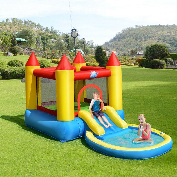 Inflatable Kids Slide Bounce House with 550w Blower Colorful |   Outdoor Play