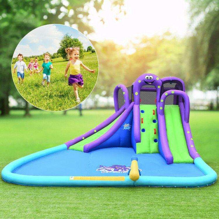 Inflatable Water Park Mighty Bounce House with Pool and 780W Blower  |   Outdoor Play