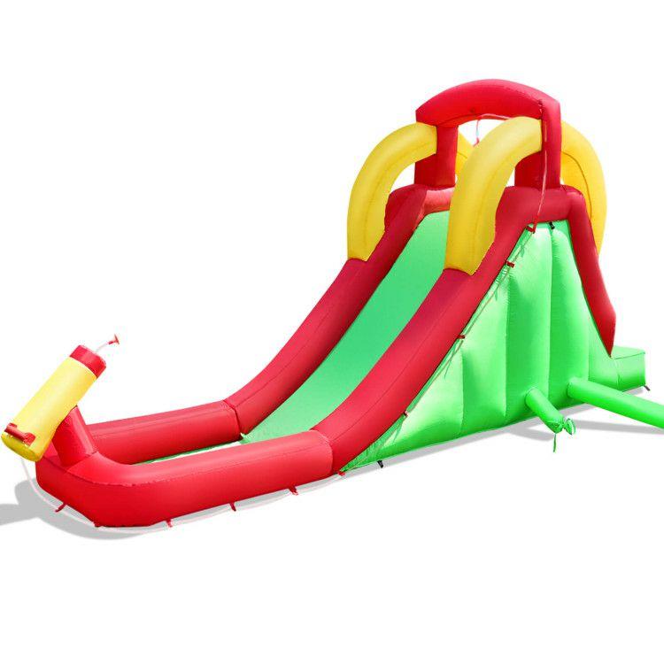 Inflatable Water Slide Bounce House with Climbing Wall and Jumper without Blower  |   Bounce House