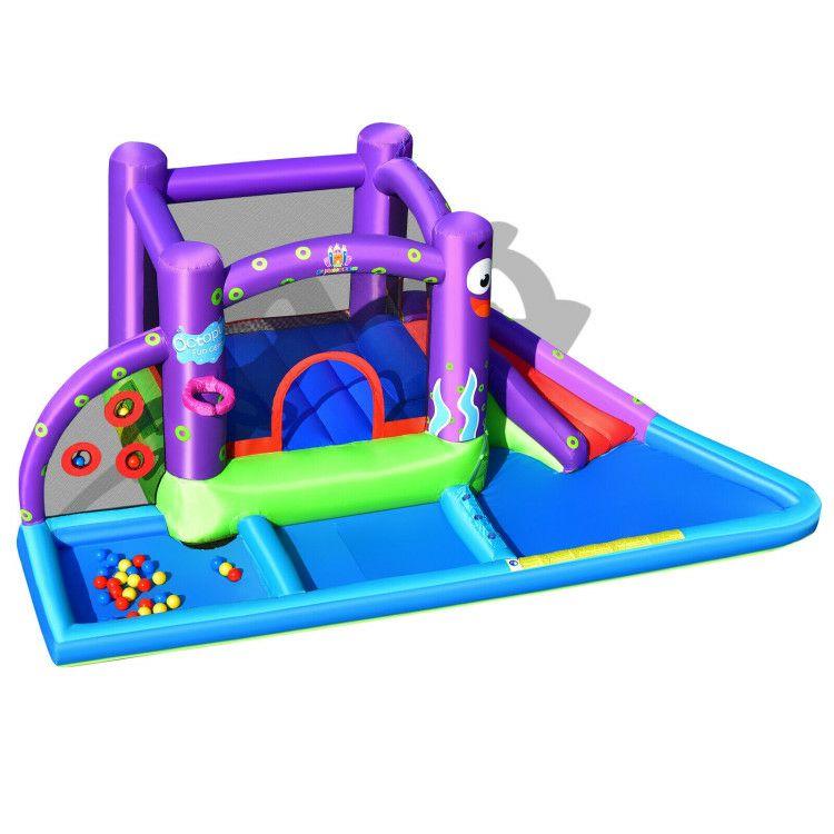 Inflatable Water Slide Castle without Blower Purple, Blue, Green, Red |   Bounce House