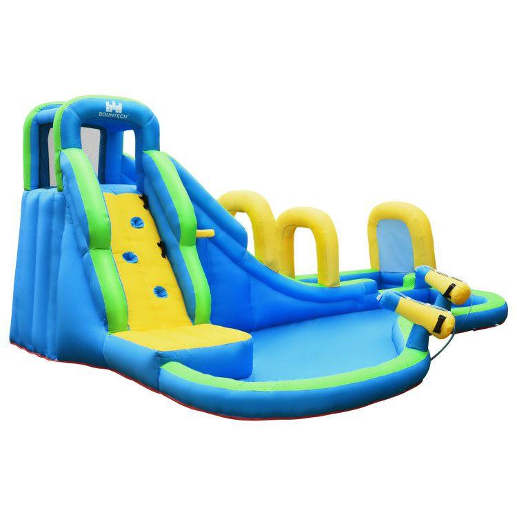 Inflatable Water Slide Kids Bounce House with Water Cannons and Hose Without Blower  |   Outdoor Play