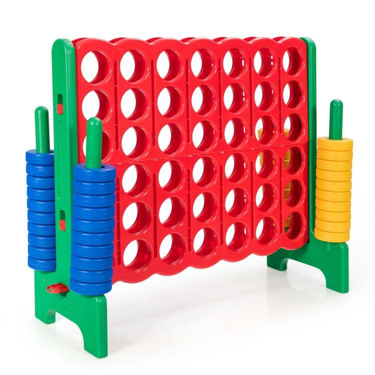 Jumbo 4-to-Score Giant Game Set with 42 Jumbo Rings and Quick-Release Slider Green |   Lawn Games