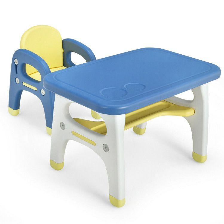 Kids Activity Table and Chair Set with Montessori Toys for Preschool and Kindergarten Blue |   Kids Table & Chair Sets