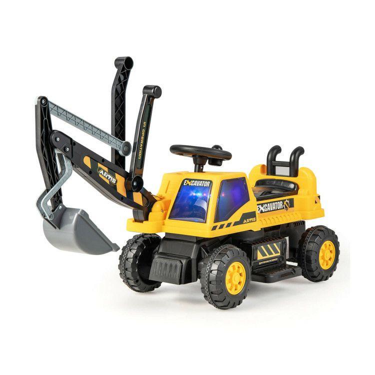 Kids ASTM Certificated Powered Ride On Bulldozer with Front Digger Shovel Yellow |   Powered Ride On Toys