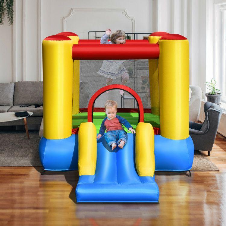 Kids Inflatable Bounce House with Slide and 480W blower  |   Outdoor Play