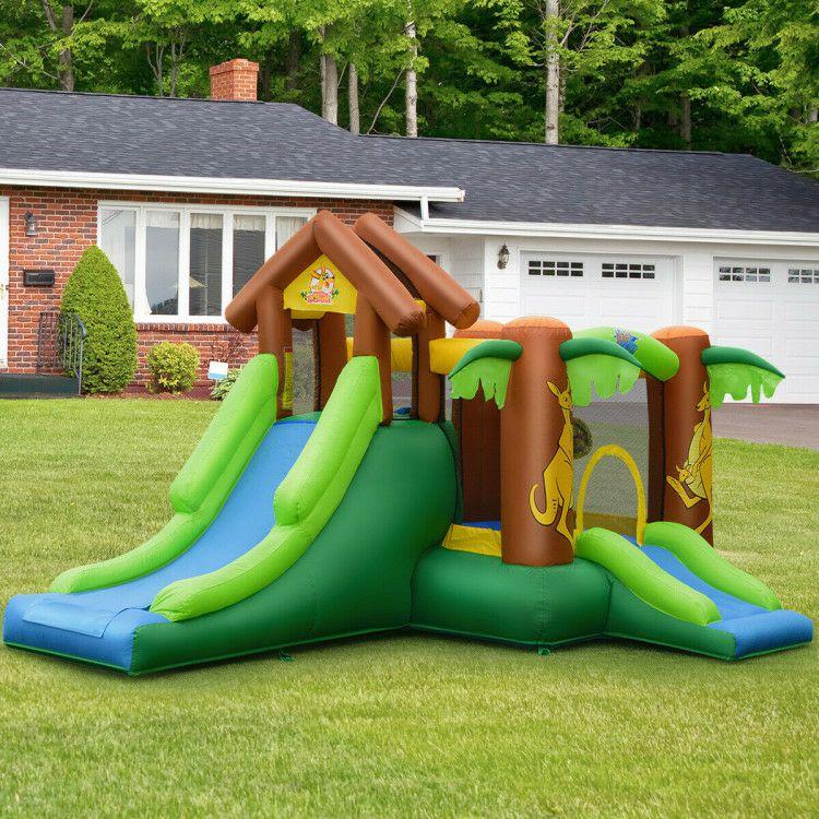 Kids Inflatable Jungle Bounce House Castle including Bag without Blower  |   Bounce House