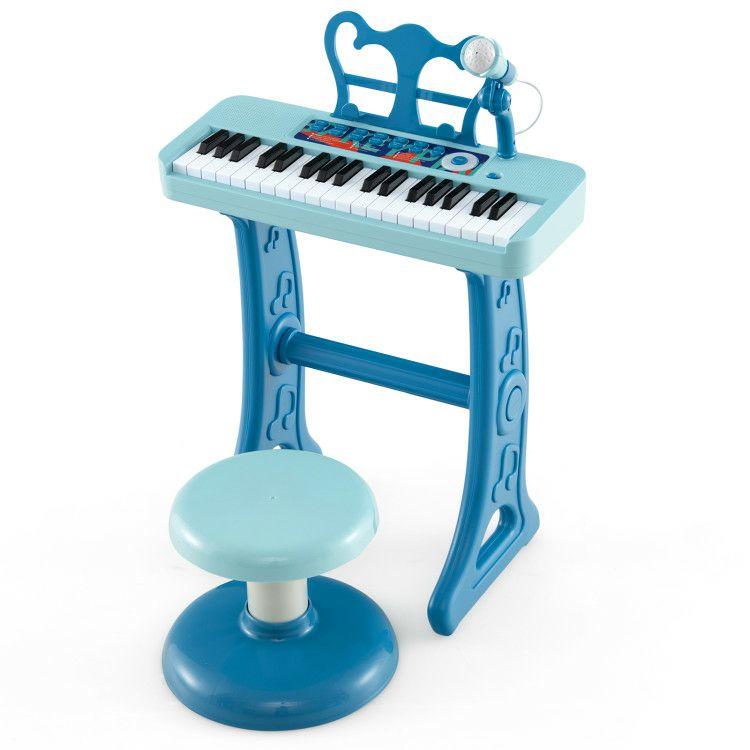 Kids Piano Keyboard 37-Key Kids Toy Keyboard Piano with Microphone for 3+ Kids Blue |   Musical Toys