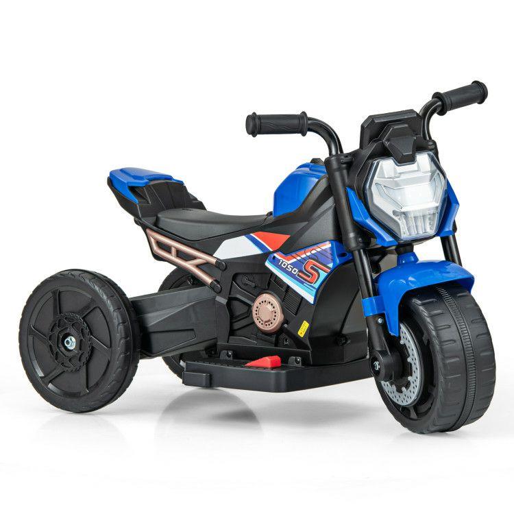 Kids Ride-on Motorcycle 6V Battery Powered Motorbike with Detachable Training Wheels Blue |   Powered Ride On Toys