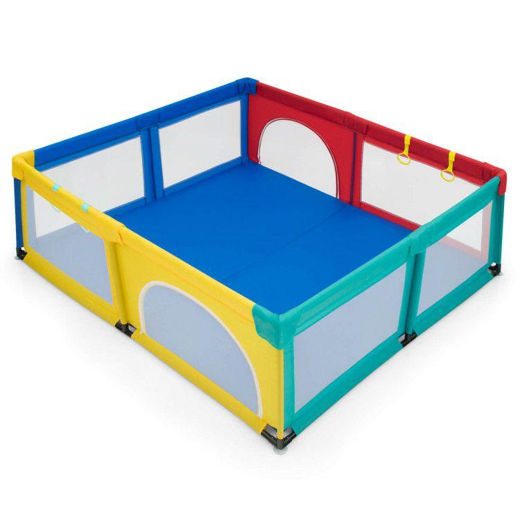 Large Infant Baby Playpen Safety Play Center Yard with 50 Ocean Balls Multicolor |   Baby Playpen & Playards