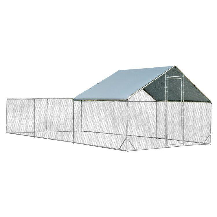 Large Metal Chicken Coop with Waterproof and Sun-proof Cover  |   Chicken Coops