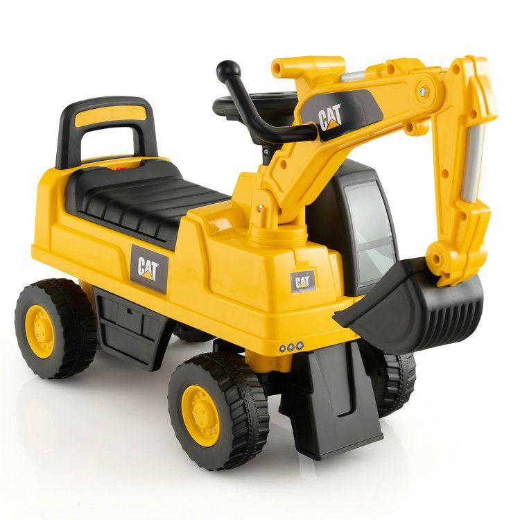 Licensed Caterpillar Kids Ride-On Digger Yellow |   Push & Pedal Ride On Toys