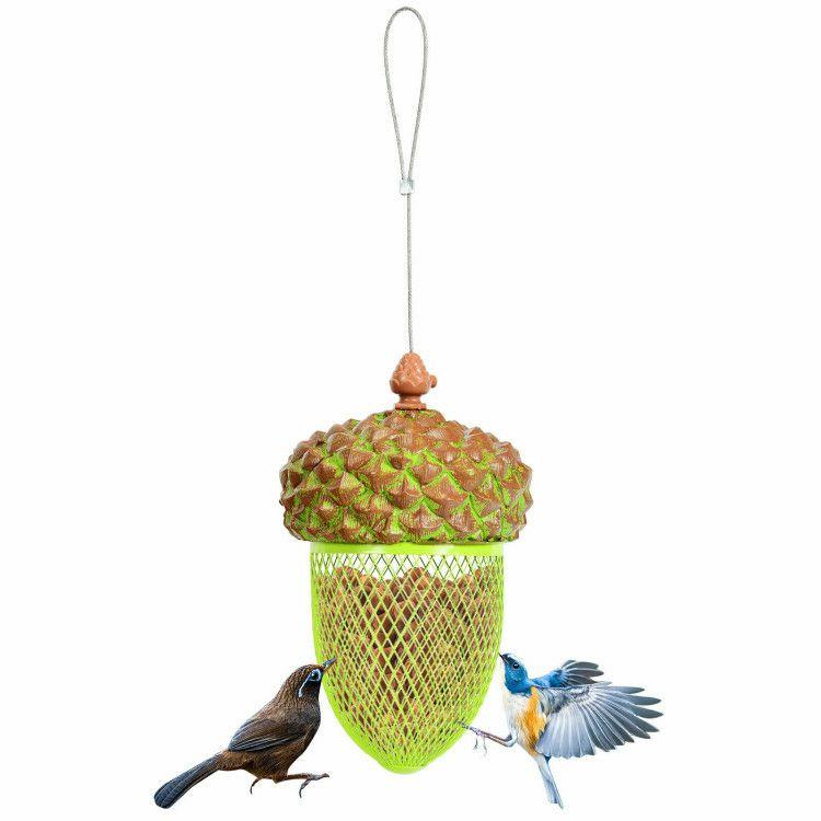 Metal Acorn Wild Bird Feeder Outdoor Hanging Food Dispenser for Garden Yard Brown |   Chicken Coops