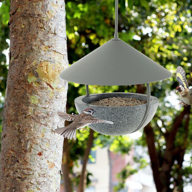 Metal Hanging Bird Feeder and Bath with Weatherproof Dome Natural |   Chicken Coops