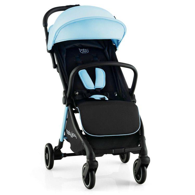 One-Hand Folding Portable Lightweight Baby Stroller with Aluminum Frame Blue |   Baby Strollers