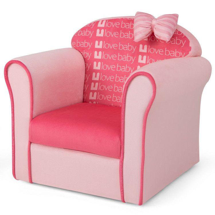 Original Kids Sofa with Armrest and Thick Cushion Pink |   Kids Chairs & Seating