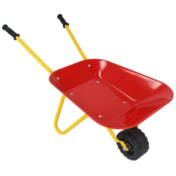 Outdoor Garden Backyard Play Toy Kids Metal Wheelbarrow Red |   Outdoor Play