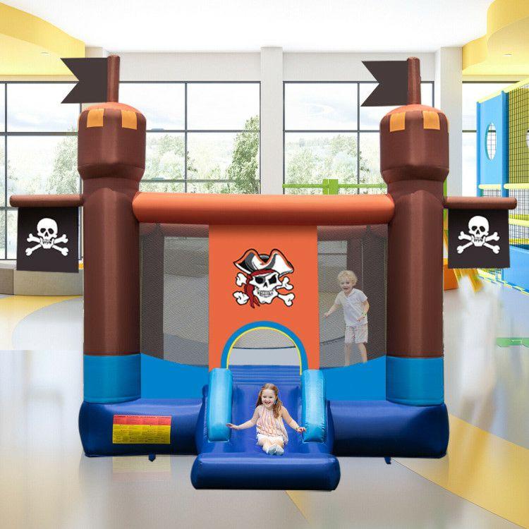 Pirate-Themed Inflatable Bounce Castle with Large Jumping Area and 735W Blower  |   Outdoor Play