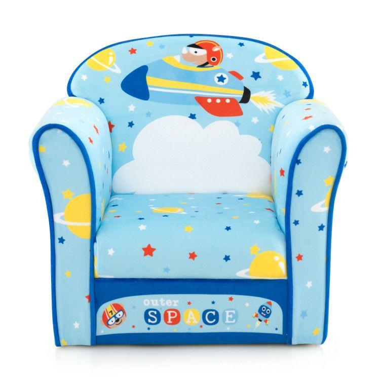 Toddlers Sofa Chair with Velvet Fabric Cover High Density Sponge Filling  |   Kids Chairs & Seating