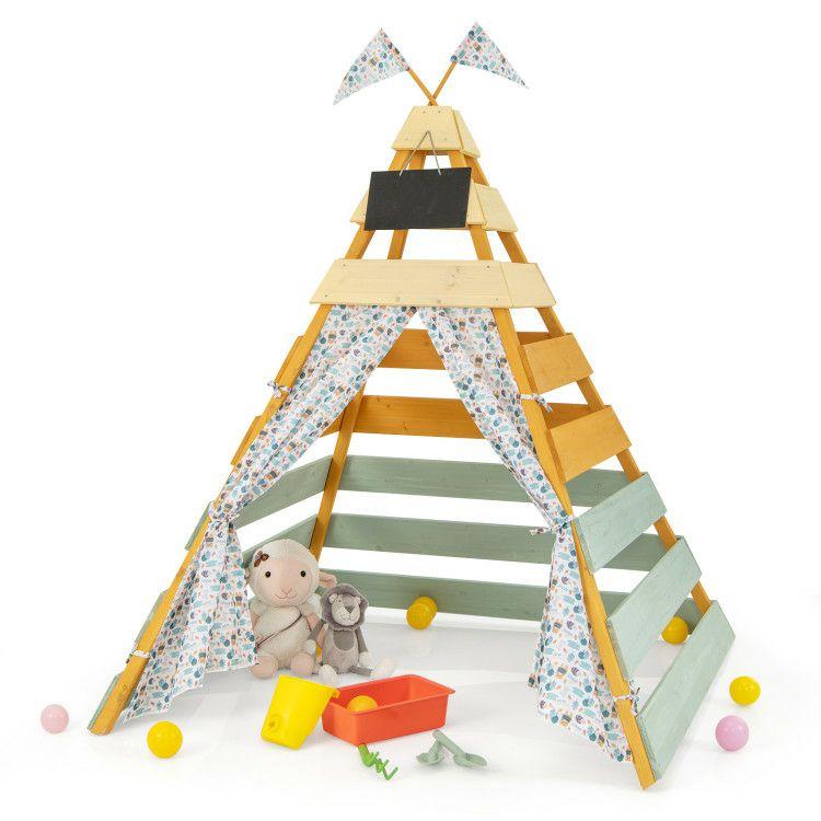 Triangle Hideaway Playhouse with Removable Chalkboard for Indoor and Outdoor  |   Play Tents & Playhouse