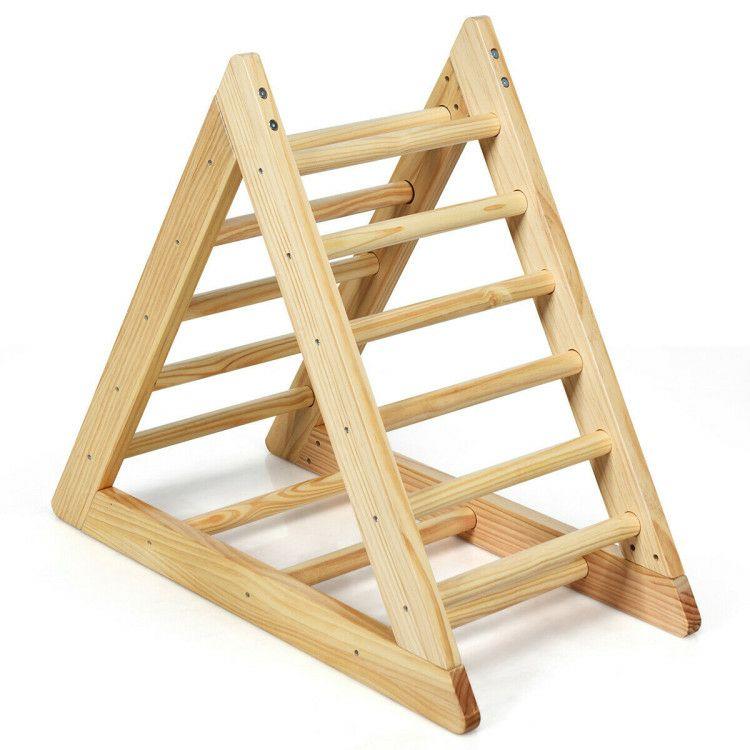 Wooden Triangle Climber for Toddler Step Training Natural |   Climbers & Slides