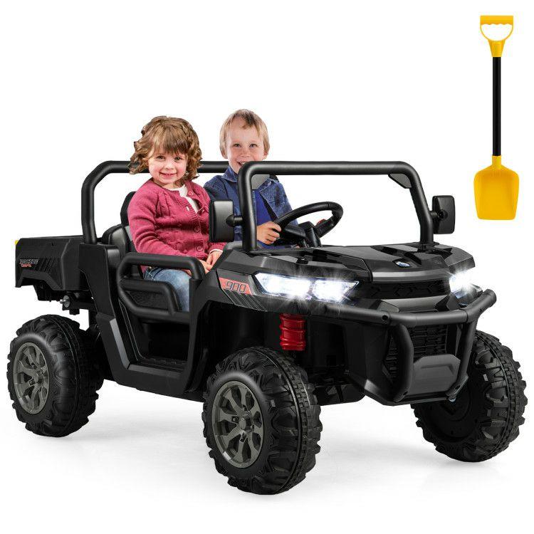 24V Ride on Dump Truck with Remote Control Black |   Powered Ride On Toys