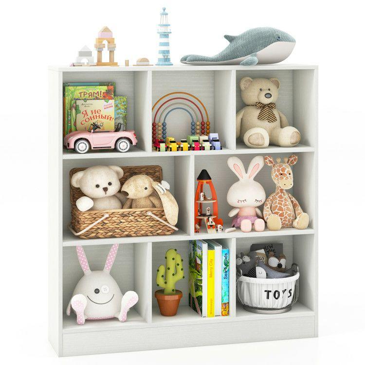 41 Inches 8-Cube Freestanding Bookcase for Kids White |   Kids Storage