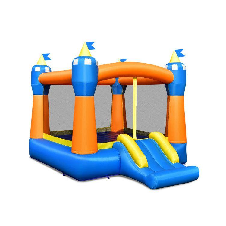 Kids Inflatable Bounce House Magic Castle with Large Jumping Area without Blower Yellow, Blue, Orange |   Bounce House