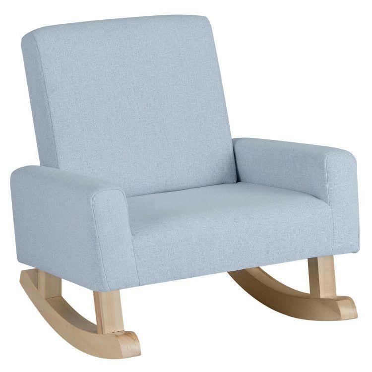 Kids Rocking Chair with Solid Wood Legs Blue |   Kids Chairs & Seating