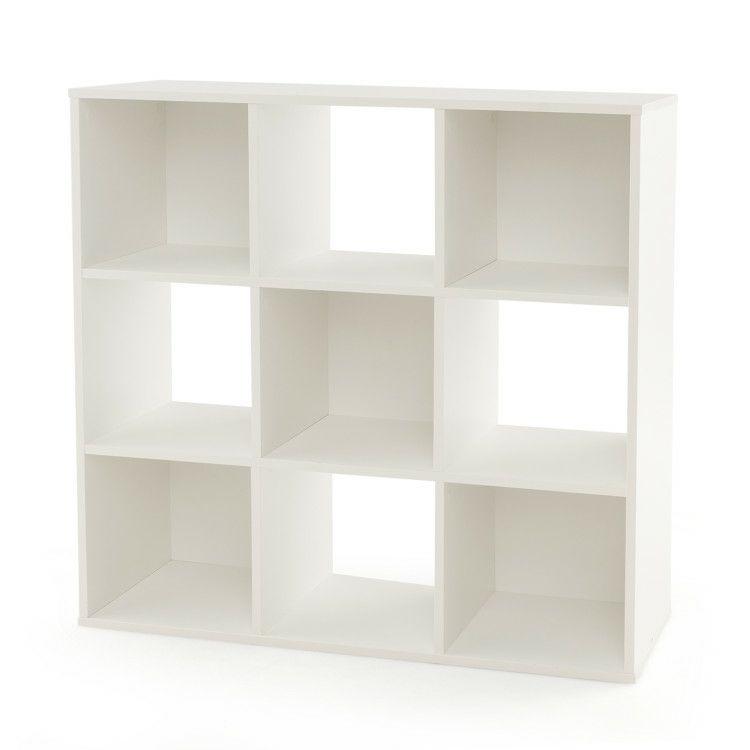 Wooden Kids Bookcase with Storage Cubbies and Anti-toppling Devices White |   Kids Storage